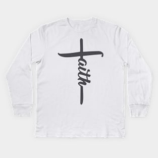 Faith Cross Christian Religious Kids Long Sleeve T-Shirt